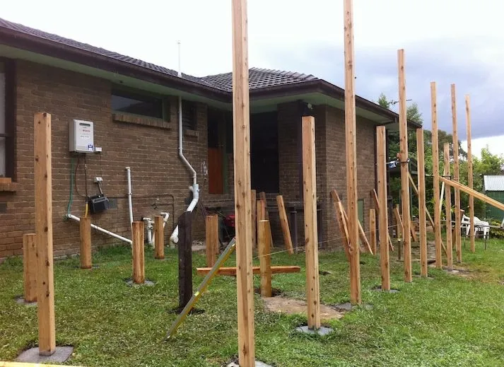 Deck build: posts in