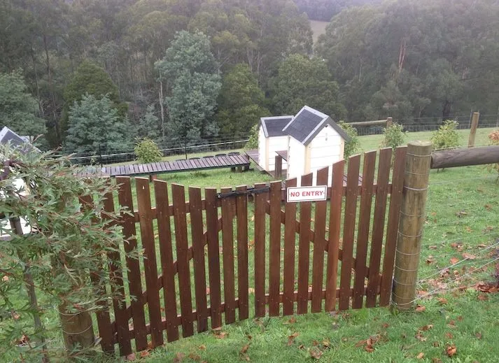 Timber picket gate